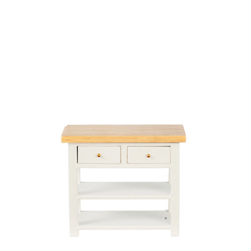 AZT2609 - Rs Small Kitchen Table With Drawers, White/Oak