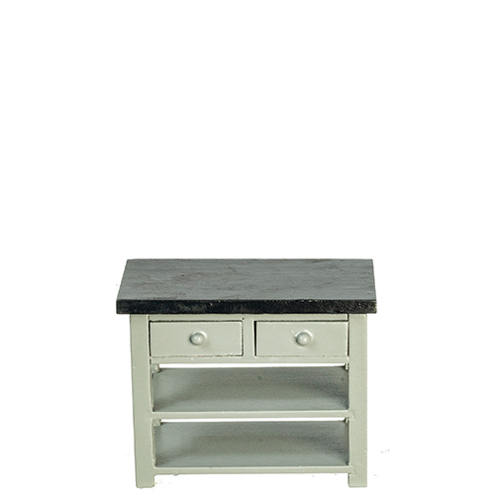 AZT2610 - Rs Small Kitchen Table With Drawers, Gray/Black