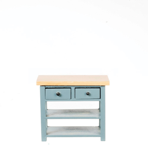 AZT2611 - Rs Small Kitchen Table With Drawers, Blue/Oak