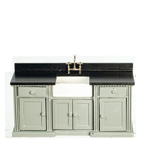 AZT2630 - Rs Kitchen Counter, Sink, Gr/Bk