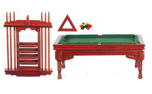 AZT3476 - Pool Table Set, Mahogany/Cs
