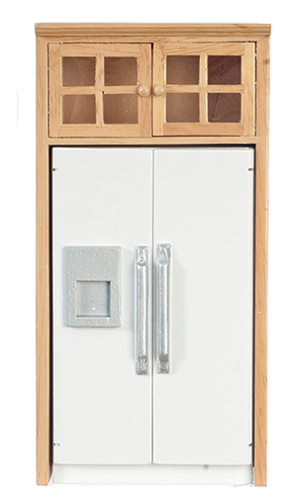 AZT4734 - White Refrigerator With Oak Cabinet