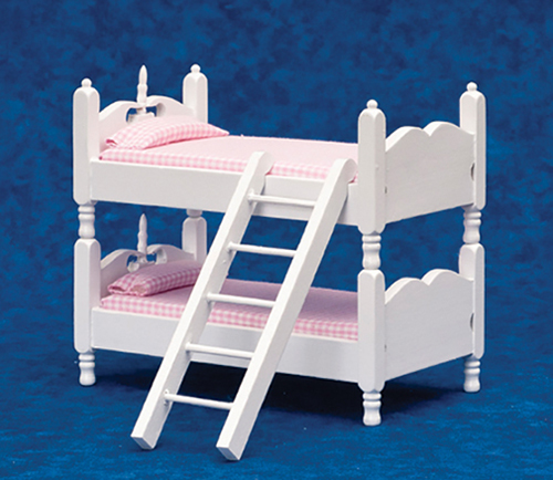 AZT5413 - Bunkbeds With Ladder, Pink/White