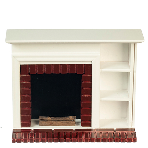 AZT5519 - Fireplace With Shelves, White