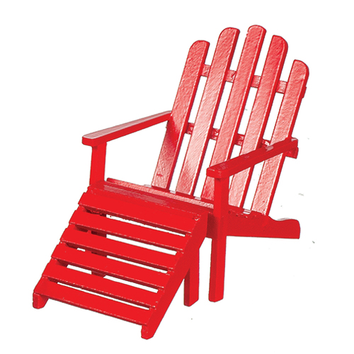 AZT5706 - Adirondack Chair With Stool, Red