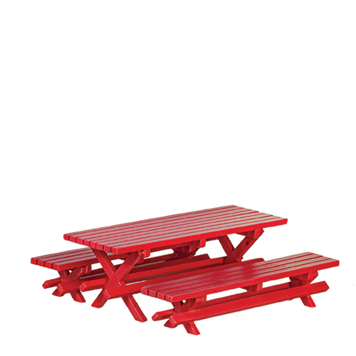 AZT5902 - Picnic Table With 2 Benches, Red