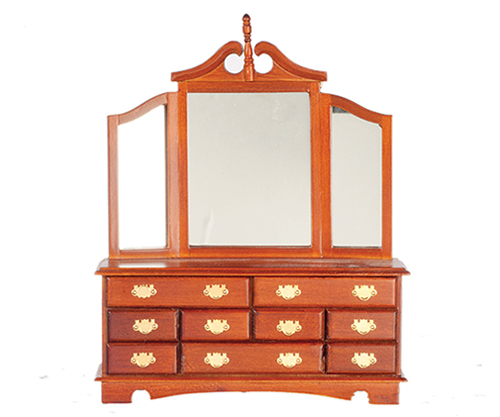 AZT6141 - .Victorian Dresser With Mirror, Walnut