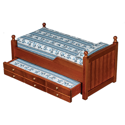 AZT6217 - Trundle Bed, Blue/Walnut