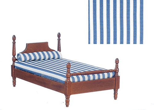 AZT6342 - Striped Single Bed, Walnut
