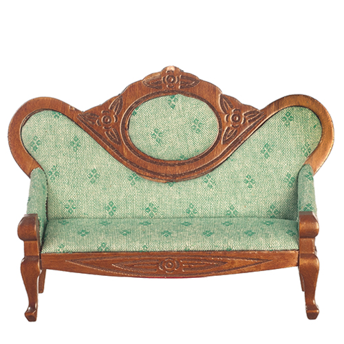 AZT6511 - Victorian Sofa, Light Green And Walnut
