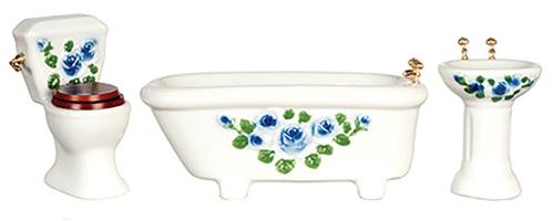 AZT6649 - Blue Floral Bath Set/3/Cs