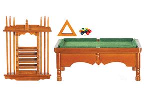 AZT6676 - Pool Table Set, Walnut, Cb
