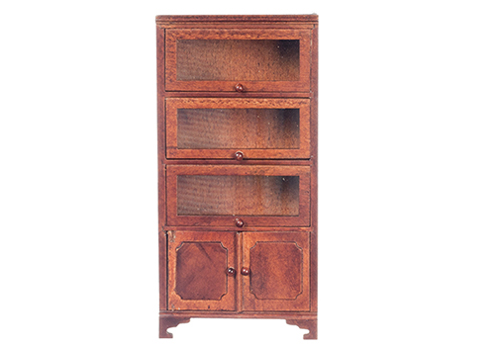 AZT6872 - Bookcase With 3 Glass Doors, Walnut
