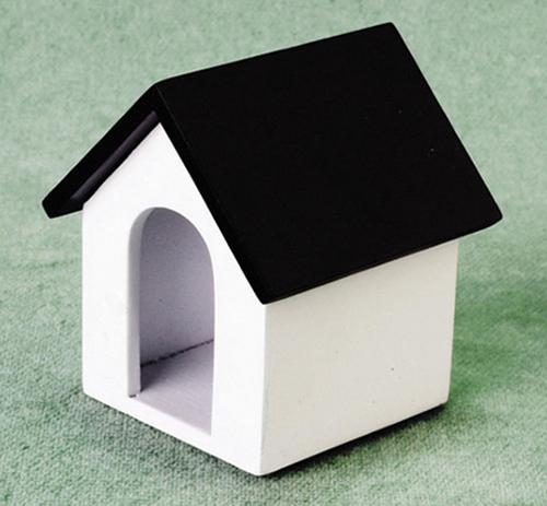 AZT8425 - White Doghouse With Black Roof