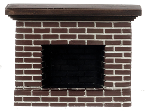 AZYM0217SM - Small Red Brick Fireplace