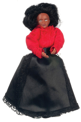 AZ00056 - Victorian Woman Doll With Outfit, Black