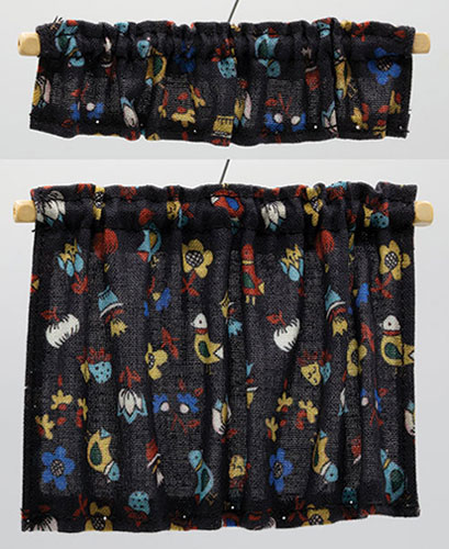 BB50404 - Curtains: Cottage Set, Black Country Kitchen BB50404 - Curtains: Cottage Set, Black Country Kitchen