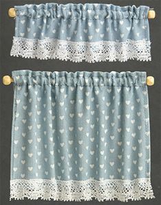 BB50413 - Cottage Curtains: Nursery Hearts, Blue