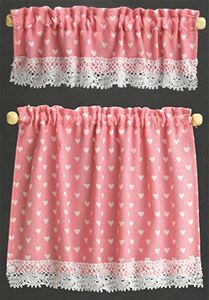 BB50414 - Cottage Curtains: Nursery Hearts, Pink