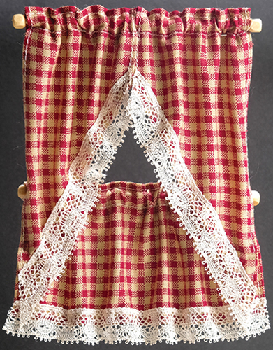 BB51606 - Kitchen Curtains: Country Red Check