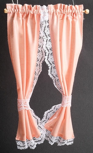 BB55604 - Tie Back Curtains: Peach