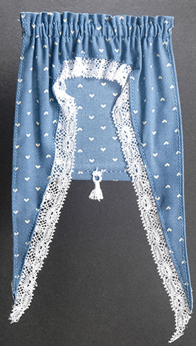 BB56113 - Tiffany Hearts with Shade Curtain, Blue