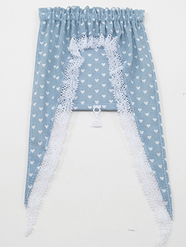 BB56120 - Tiffany Hearts with Shade Curtain, Light Blue