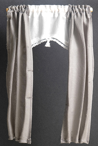 BB70013 - Curtains: Grey Curtain with White Shade