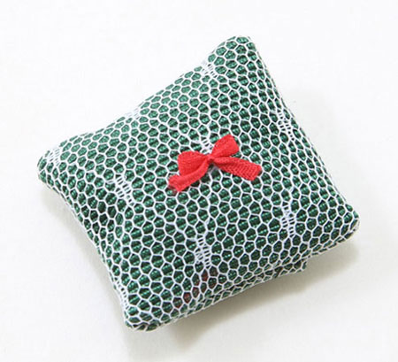 BB80010 - Pillow, Lace Over Green Fabric
