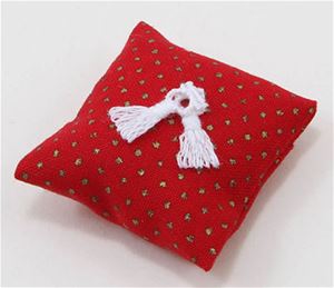 BB80011 - Pillow, Red With Gold Dots