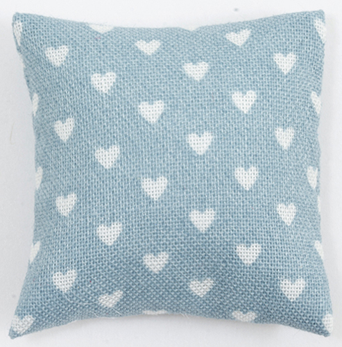 BB80020 - Pillow: Light Blue with White Hearts