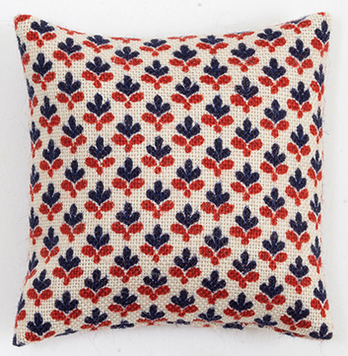 BB80033 - Pillow: Cream with Blue and Red Design