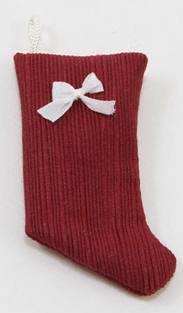 BB90004 - Stocking, Cranberry With White Bow