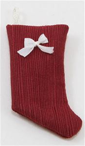 BB90004 - Stocking, Cranberry With White Bow