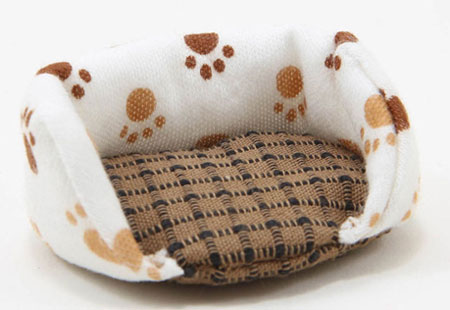 BB90006 - Dog Bed, Small, Paw Print With Checker Pattern Print