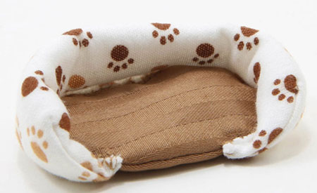 BB90008 - Dog Bed, Large, Paw Print With Brown Fabric