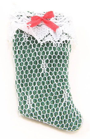 BB90009 - Stocking, Lace over Green Fabric