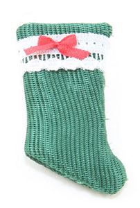 BB90012 - Stocking, Green With Red Bow