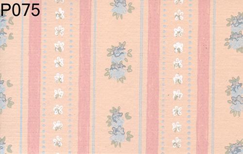 BH075 - Prepasted Wallpaper, 3 Pieces: Or/Pch Floral