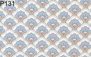 BH131 - Prepasted Wallpaper, 3 Pieces: Blue Floral