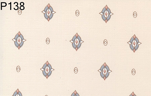 BH138 - Prepasted Wallpaper, 3 Pieces: Blue Foulard Print