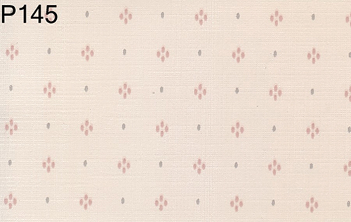 BH145 - Prepasted Wallpaper, 3 Pieces: Pink Print On Cream