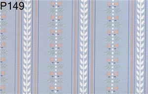 BH149 - Prepasted Wallpaper, 3 Pieces: Wh Stripe On Bl