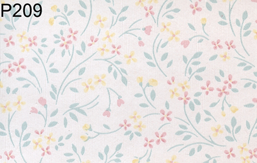BH209 - Prepasted Wallpaper, 3 Pieces: Peach/Yellow Floral