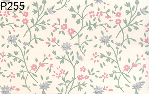 BH255 - Prepasted Wallpaper, 3 Pieces: Lt. Blue Overall Floral