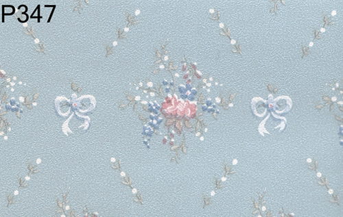 BH347 - Prepasted Wallpaper, 3 Pieces: Aqua Floral