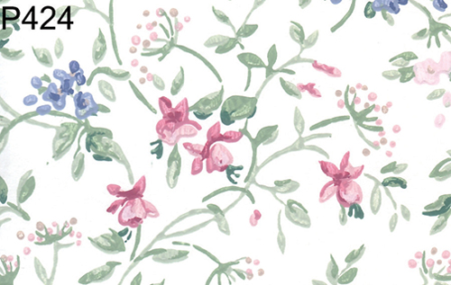 BH424 - Prepasted Wallpaper, 3 Pieces: Pink Floral