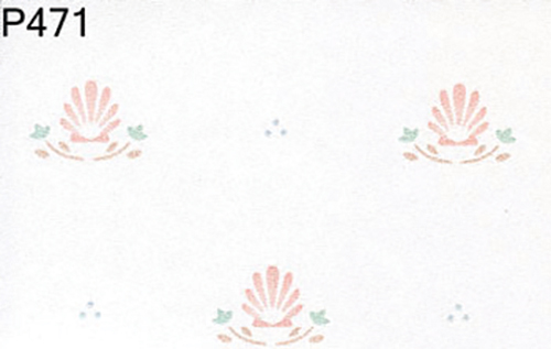 BH471 - Prepasted Wallpaper, 3 Pieces: Peach Scallop Shell