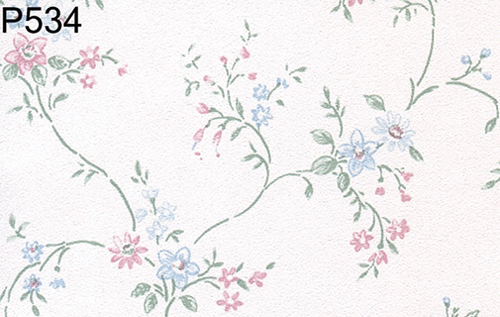 BH534 - Prepasted Wallpaper, 3 Pieces: Pnk Floral Vine