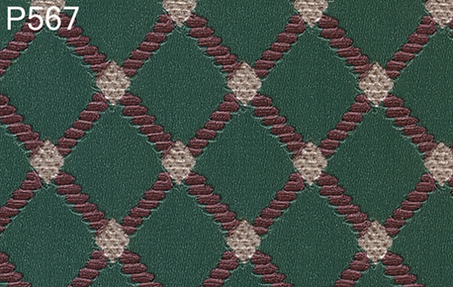 BH567 - Prepasted Wallpaper, 3 Pieces: Maroon Trellis On Green